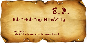 Bárkány Mihály névjegykártya